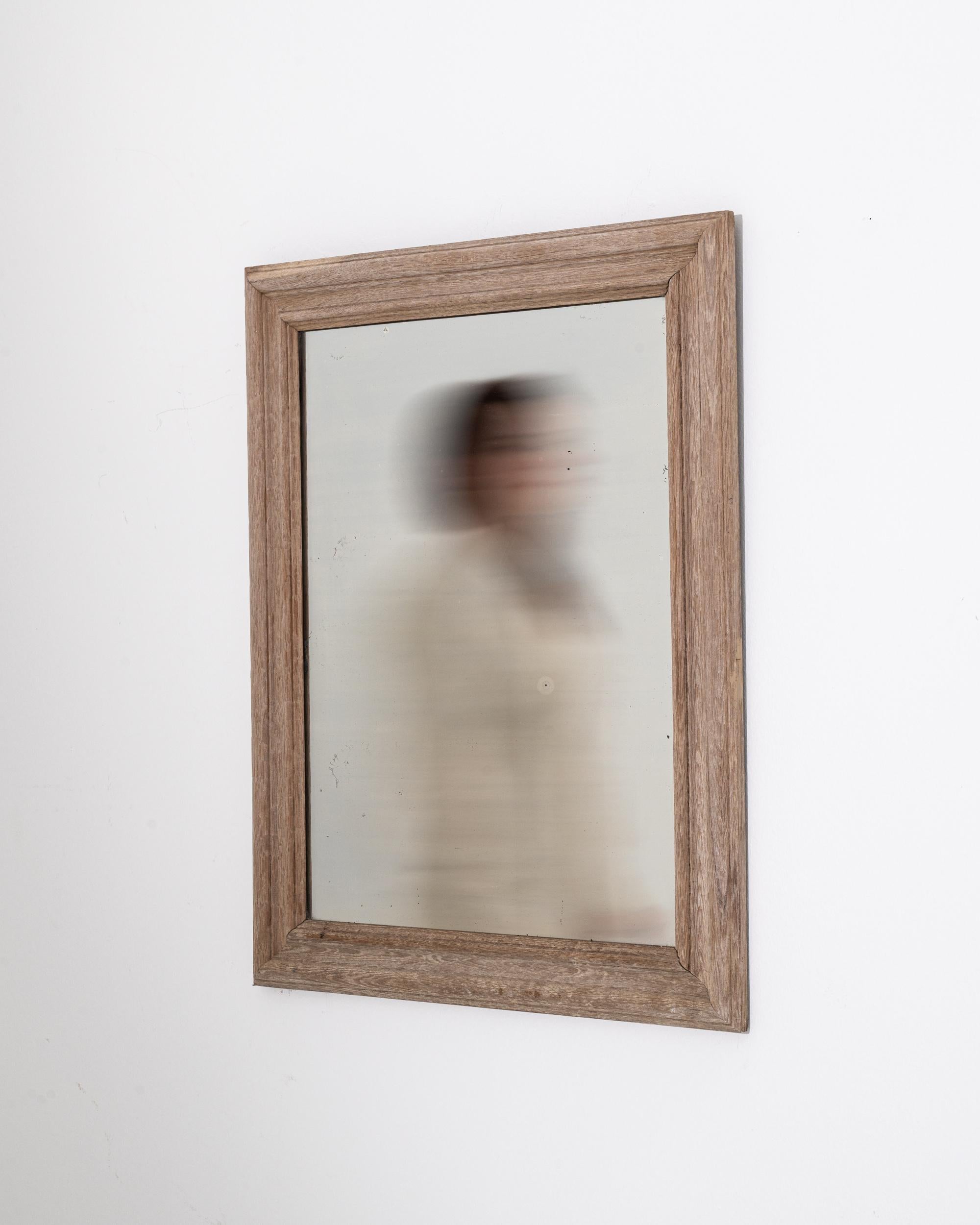 20th Century Belgian Bleached Oak Mirror For Sale 3