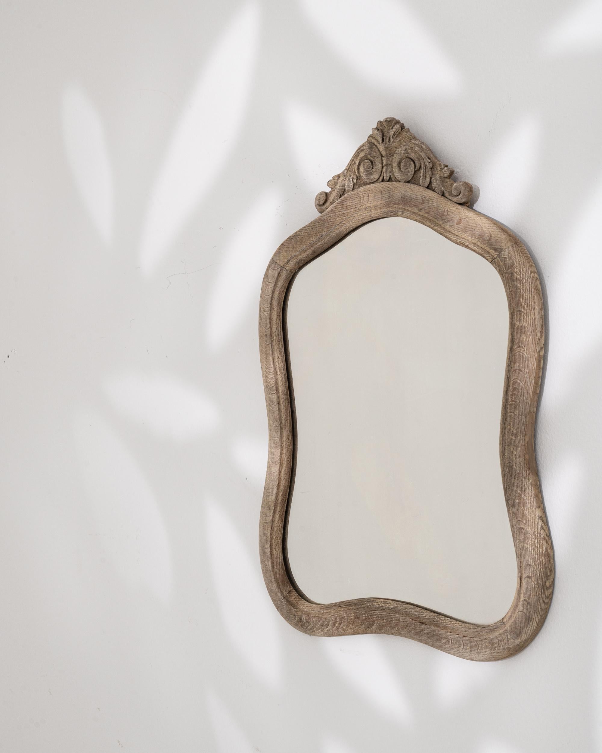 20th Century Belgian Bleached Oak Mirror 3