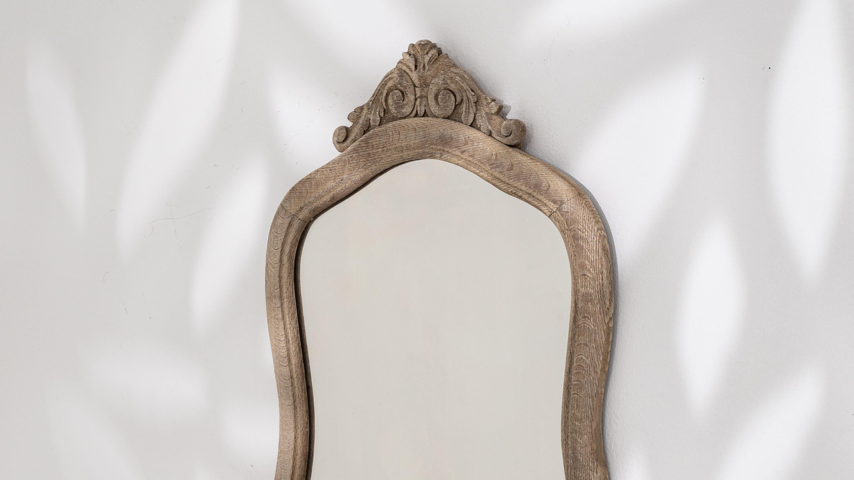 20th Century Belgian Bleached Oak Mirror 4