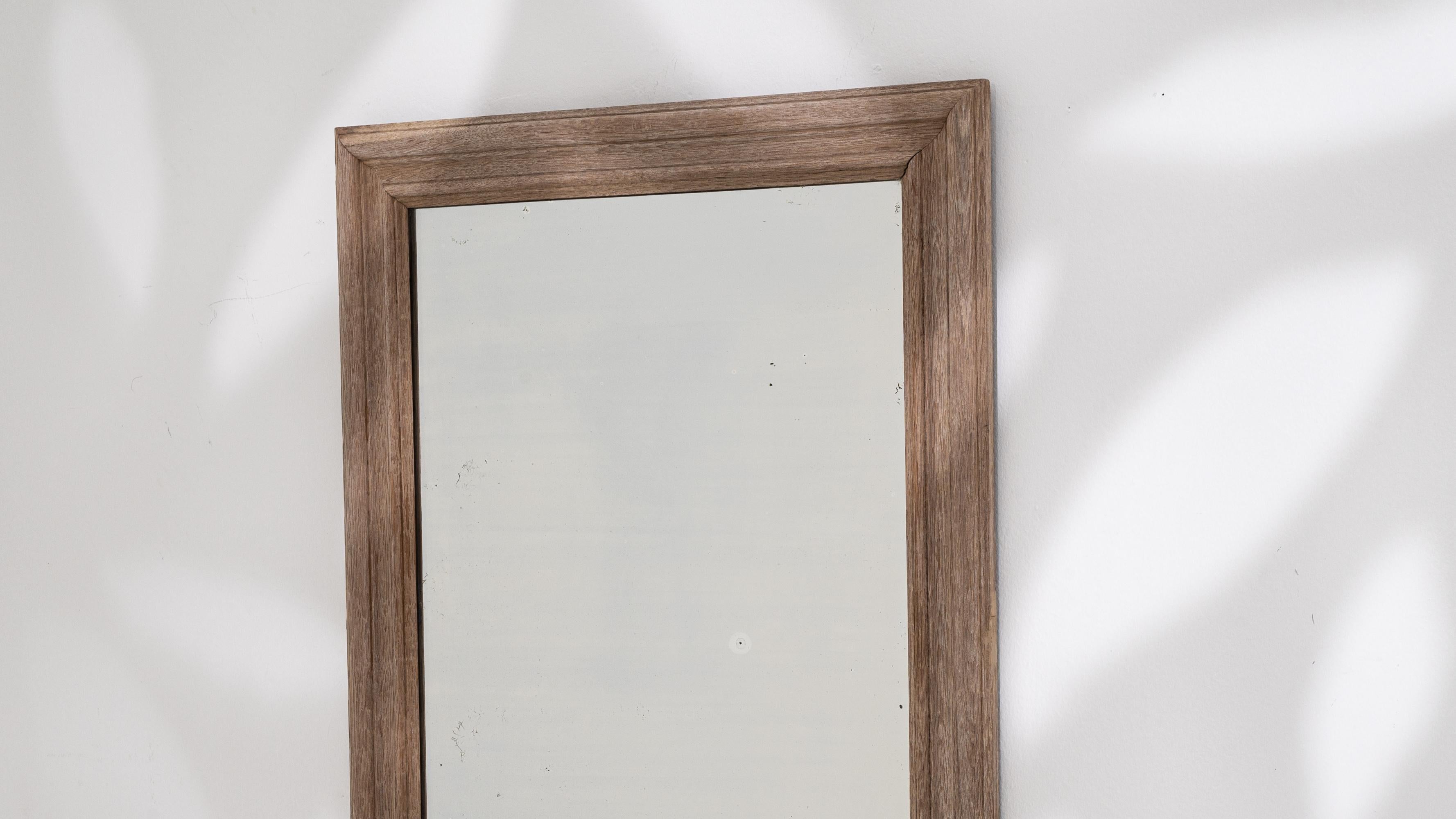 20th Century Belgian Bleached Oak Mirror For Sale 5