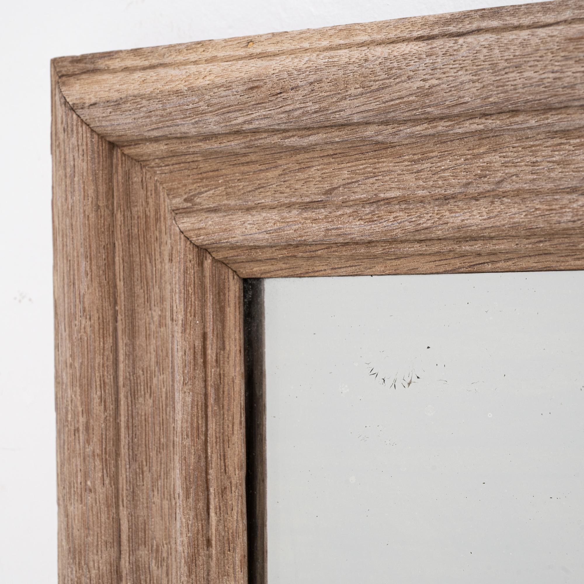20th Century Belgian Bleached Oak Mirror For Sale 6