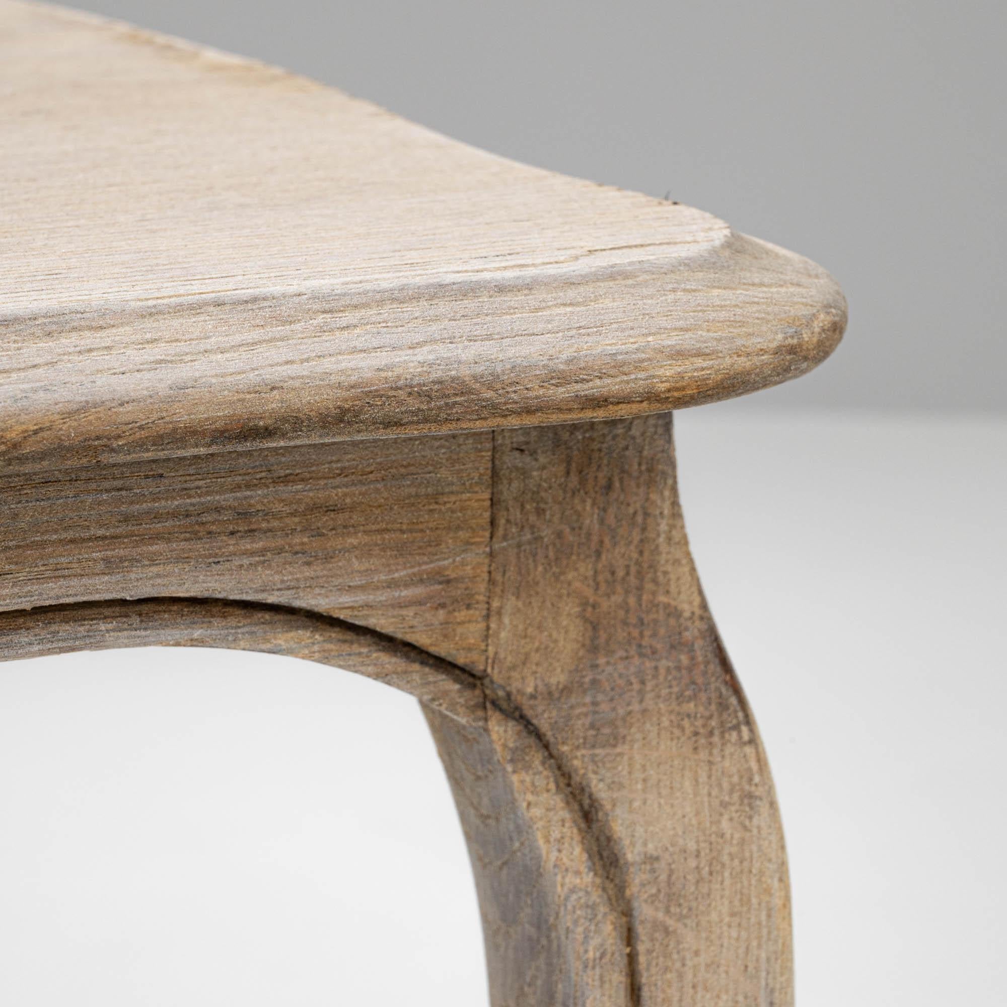20th Century Belgian Bleached Oak Side Table 3