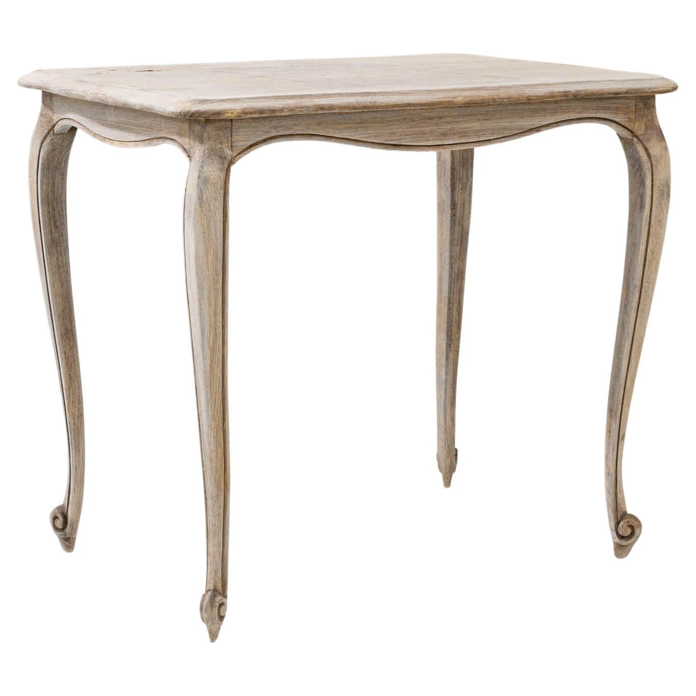 20th Century Belgian Bleached Oak Side Table