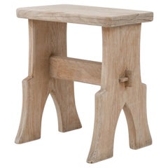 20th Century Belgian Bleached Oak Stool