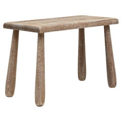 20th Century Belgian Bleached Oak Stool