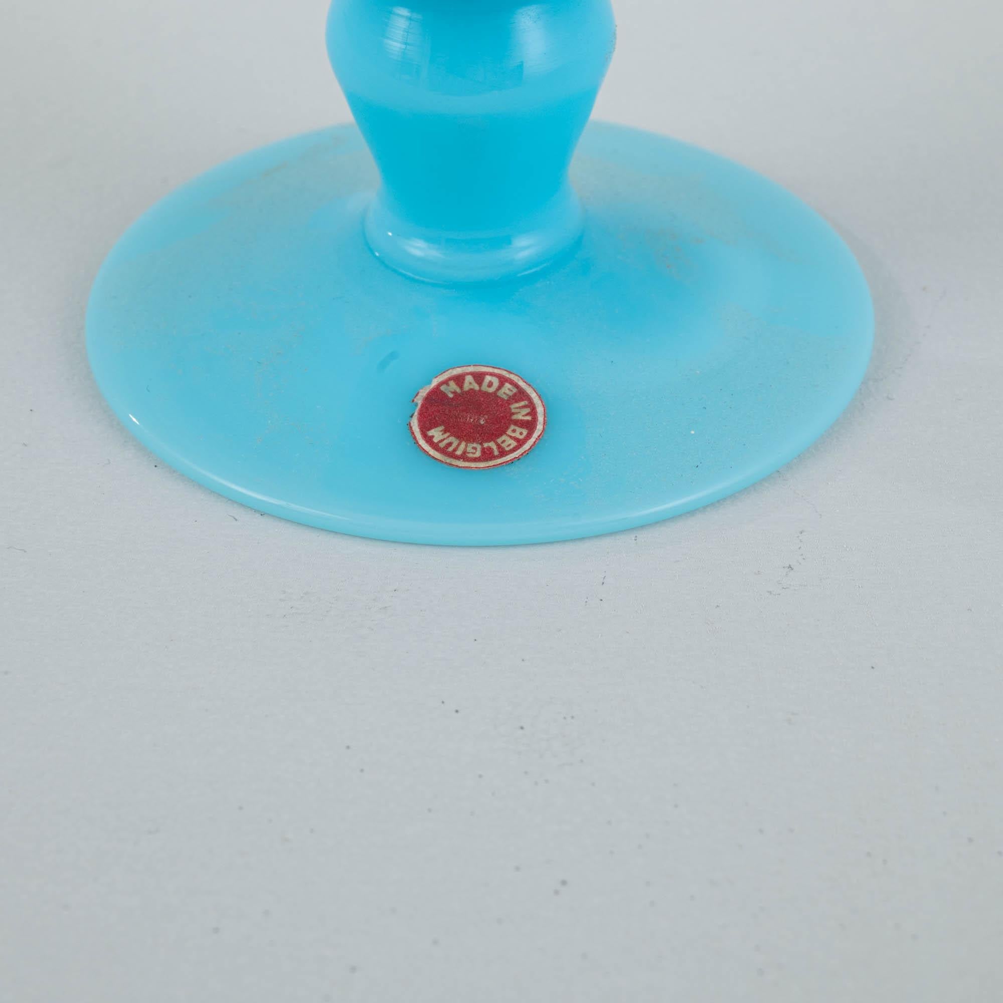 20th Century Belgian Blue Glass Vase In Good Condition In High Point, NC