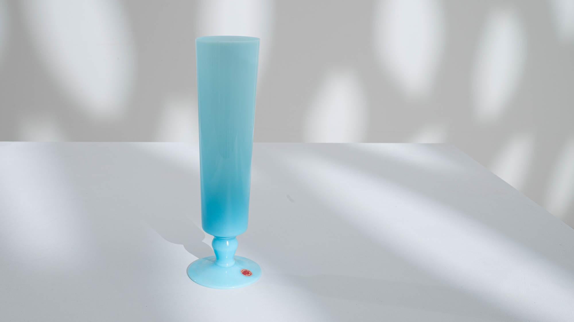20th Century Belgian Blue Glass Vase 4