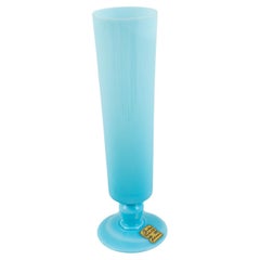 Vintage 20th Century Belgian Blue Glass Vase