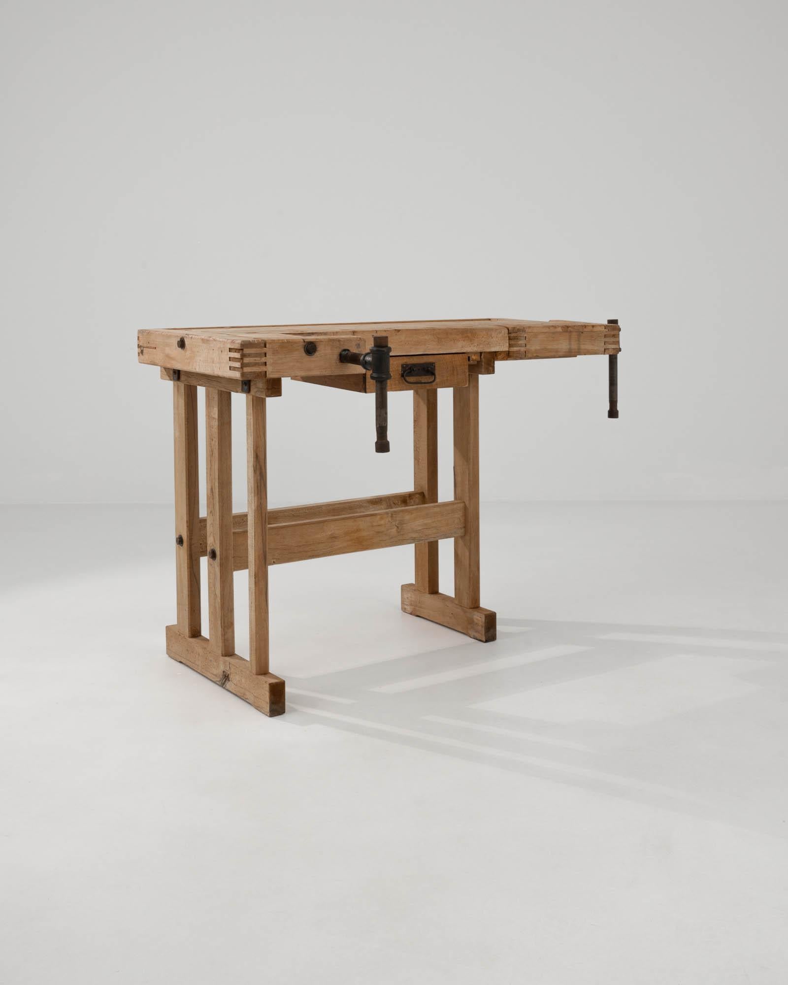 Wood 20th Century Belgian Carpenter’s Workbench