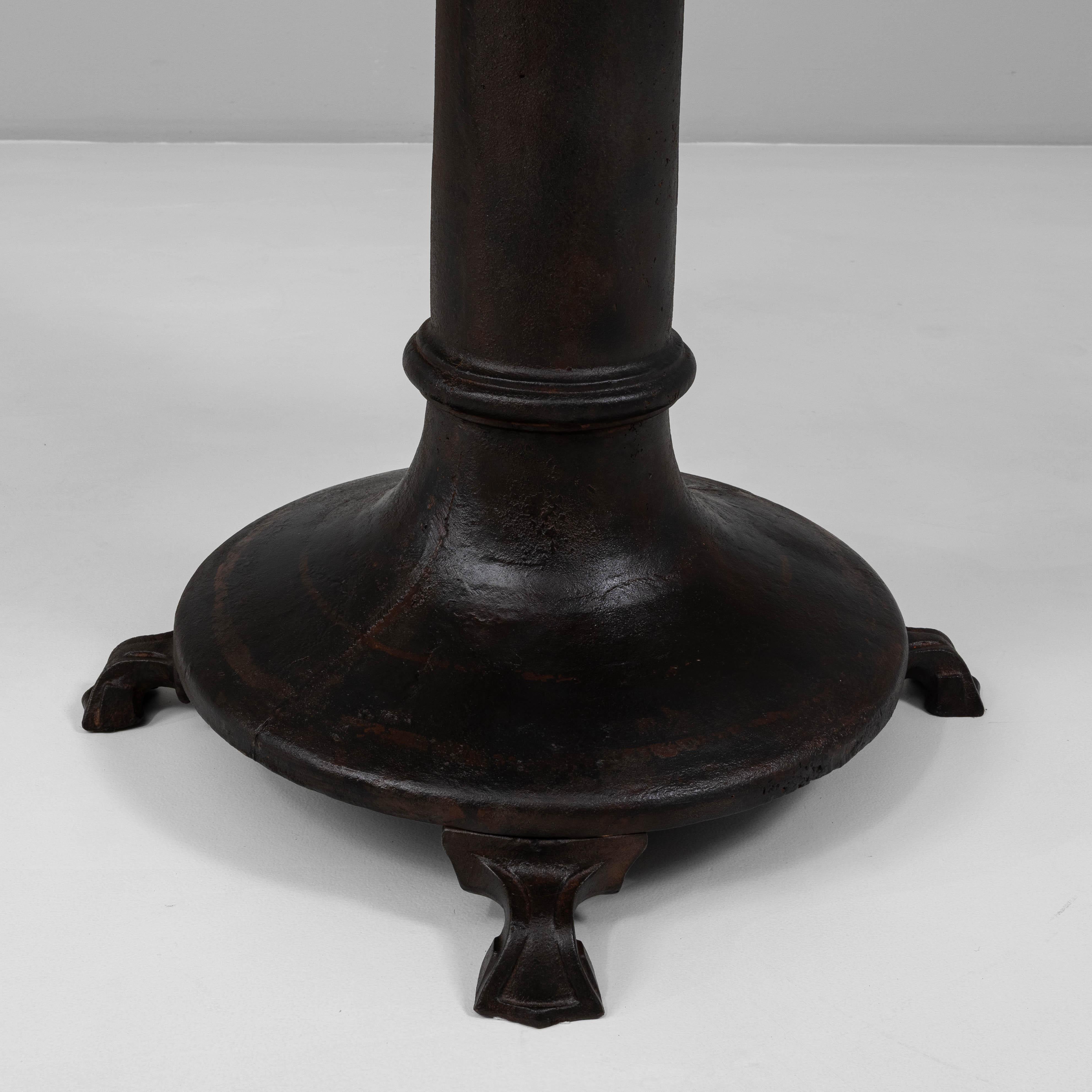 20th Century Belgian Cast Iron Bistro Table With White Marble Top For Sale 7