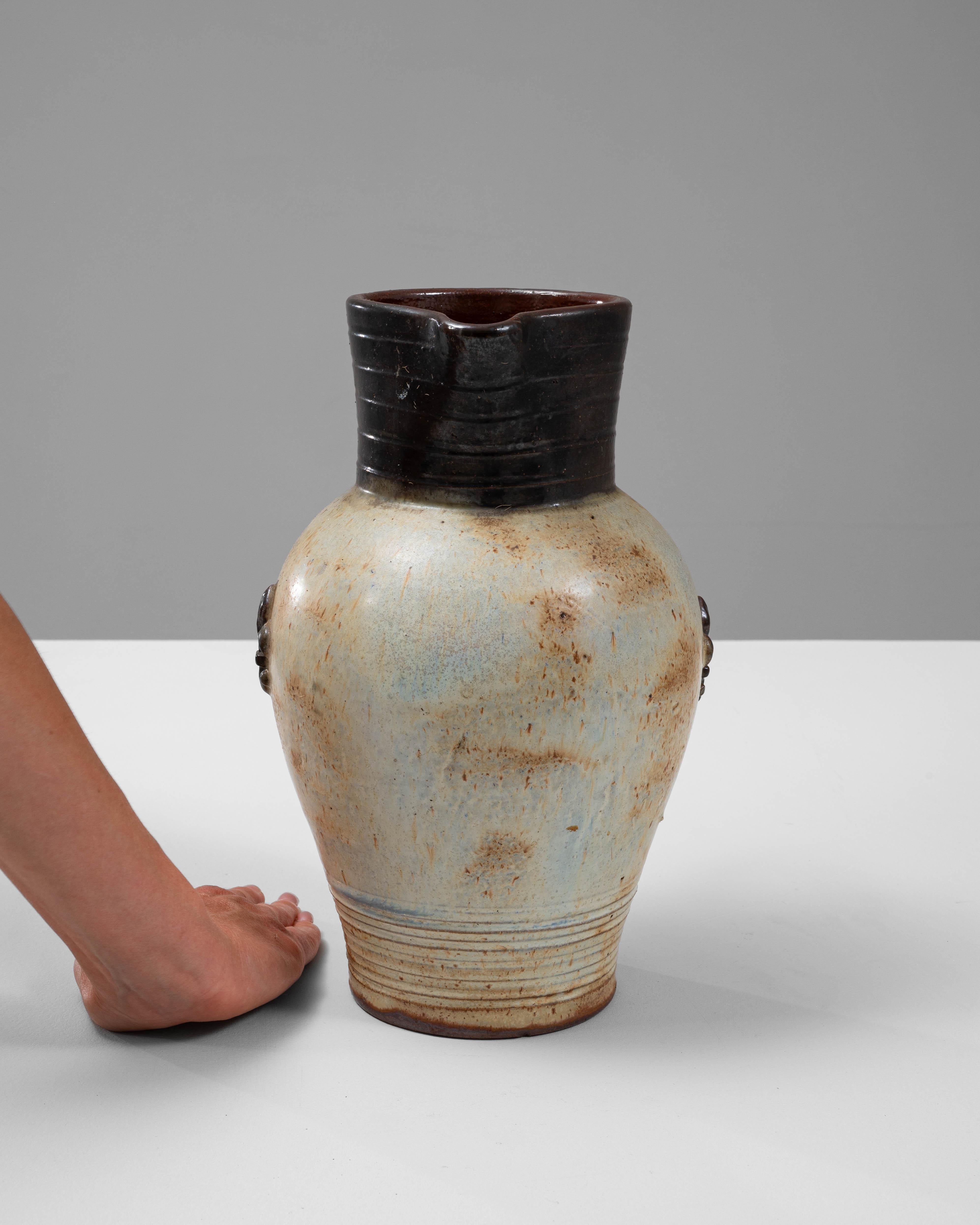 20th Century Belgian Ceramic Pitcher By  G. Losson In Good Condition For Sale In High Point, NC