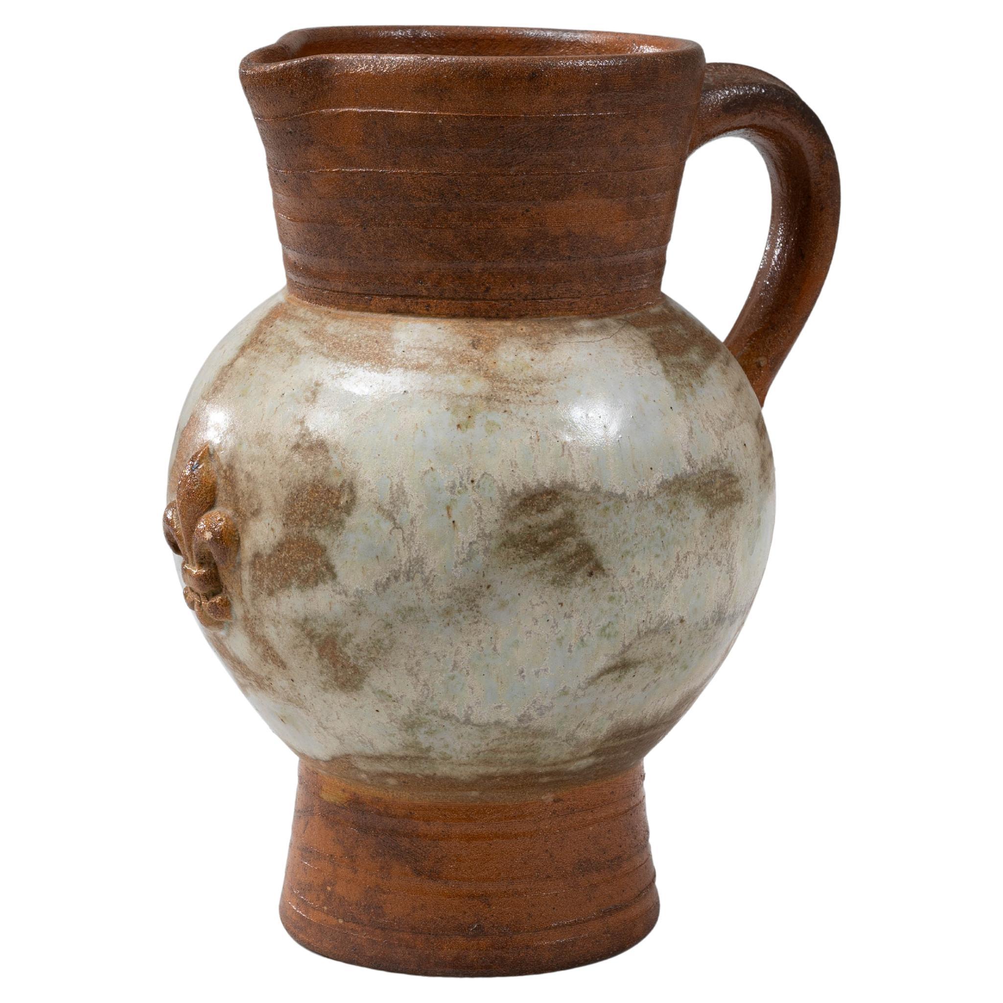 20th Century Belgian Ceramic Pitcher By  G. Losson