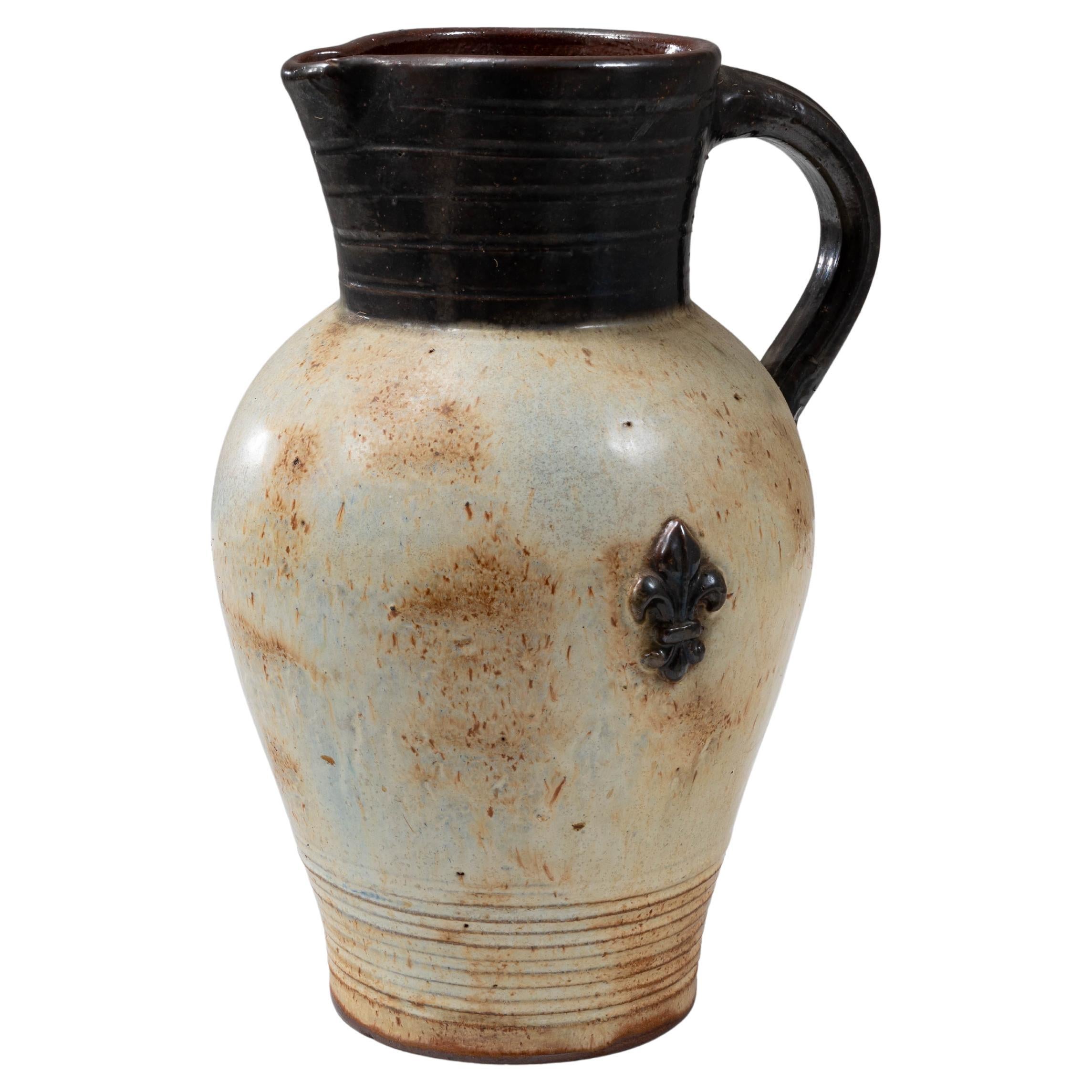 20th Century Belgian Ceramic Pitcher By  G. Losson For Sale