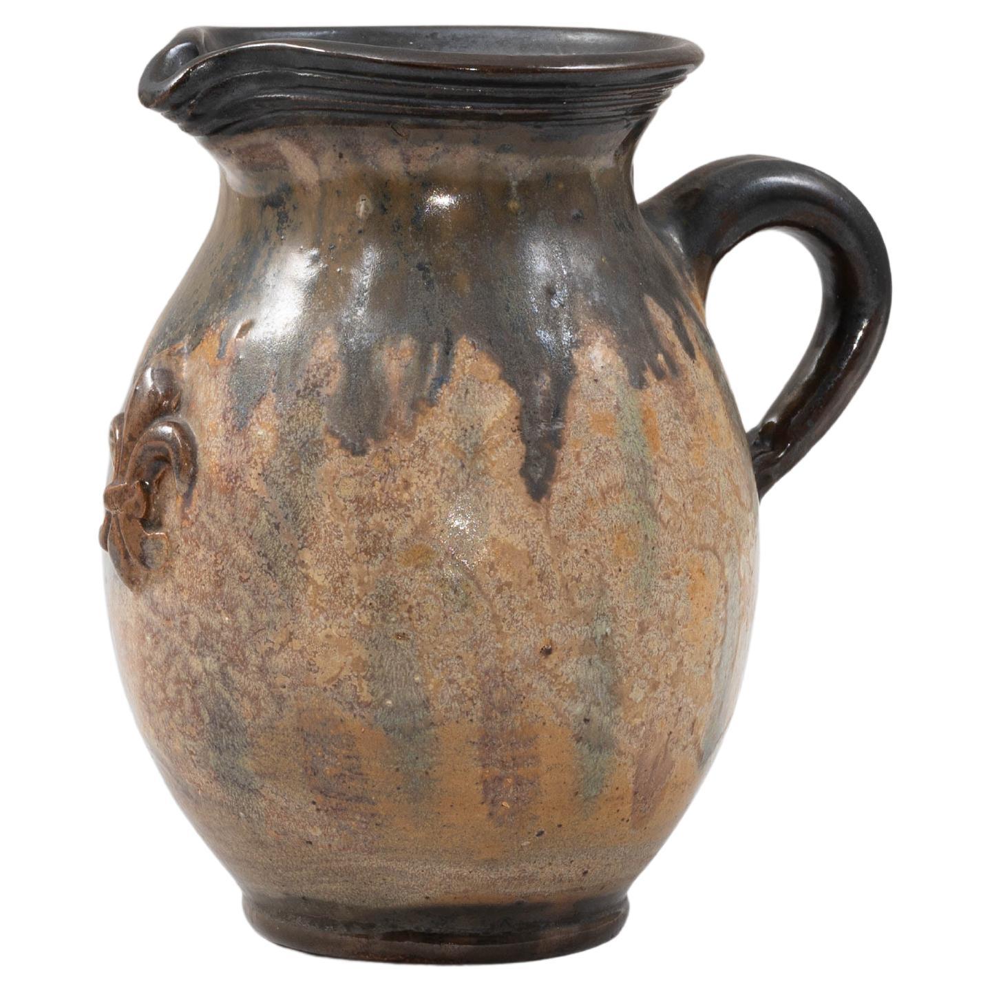 20th Century Belgian Ceramic Pitcher By  G. Losson