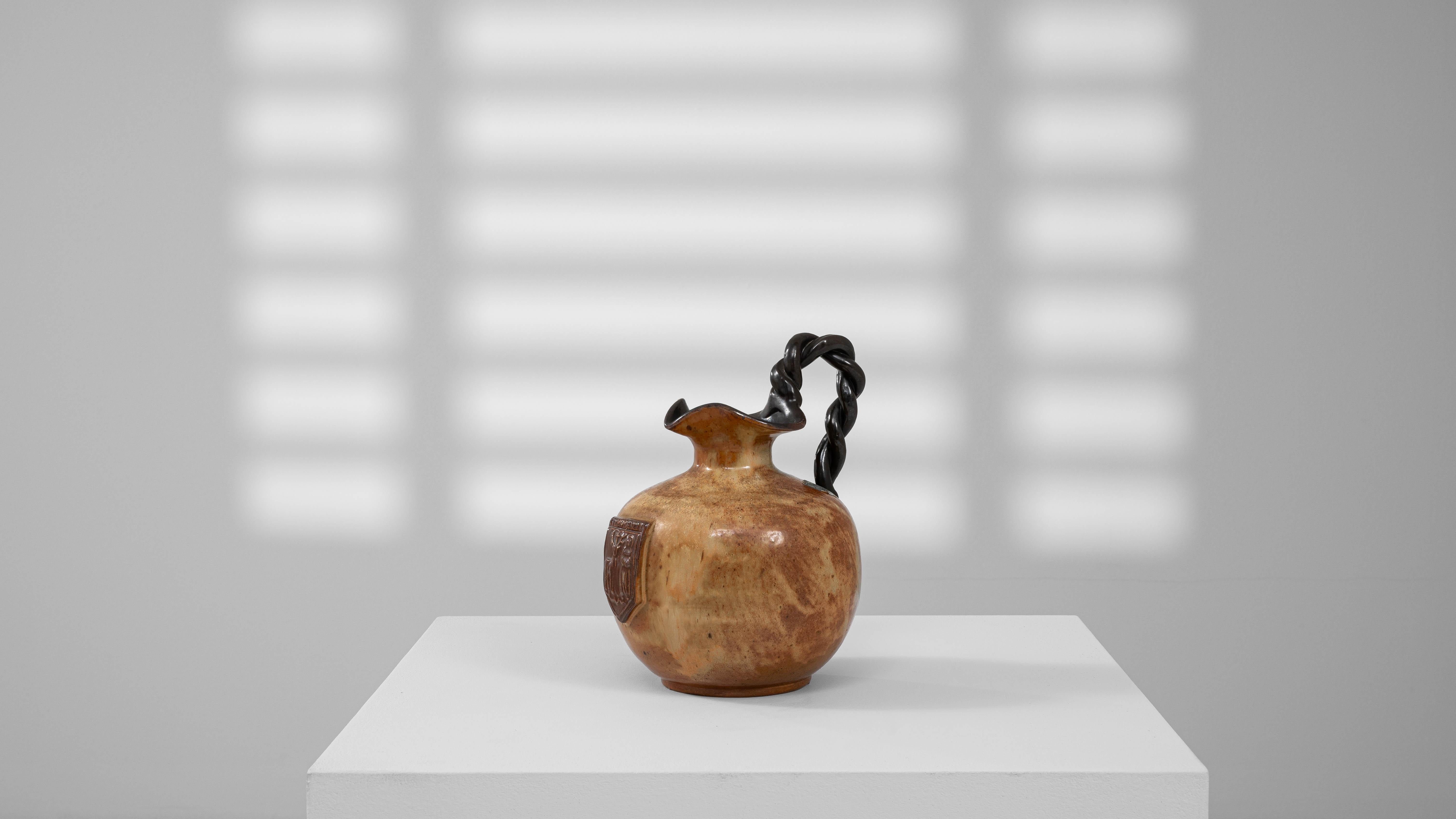 20th Century Belgian Ceramic Pitcher 3