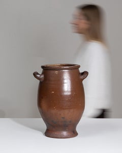 20th Century Belgian Chocolate Ceramic Serving Bowl, Functional Design