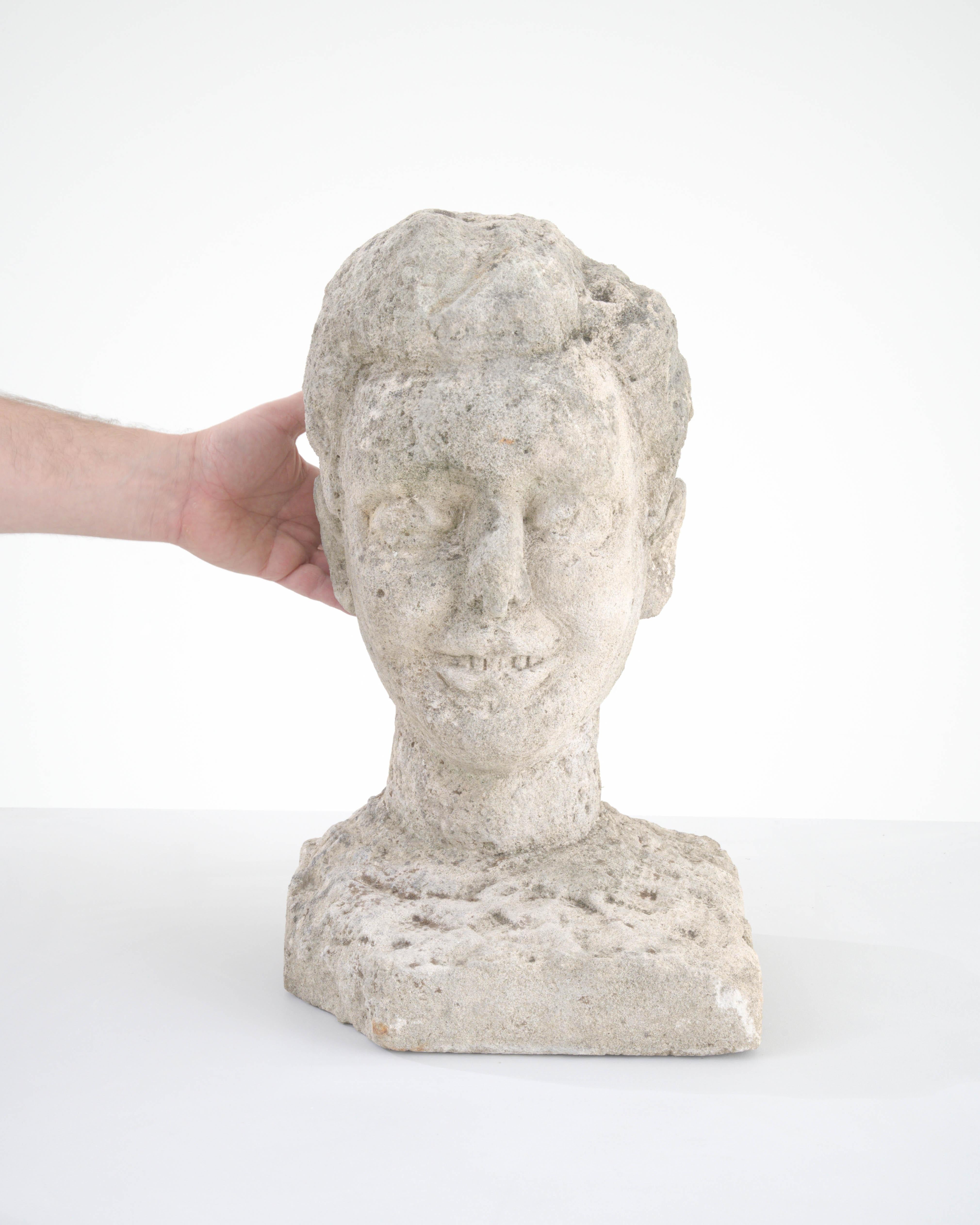 20th Century Belgian Concrete Bust For Sale 3