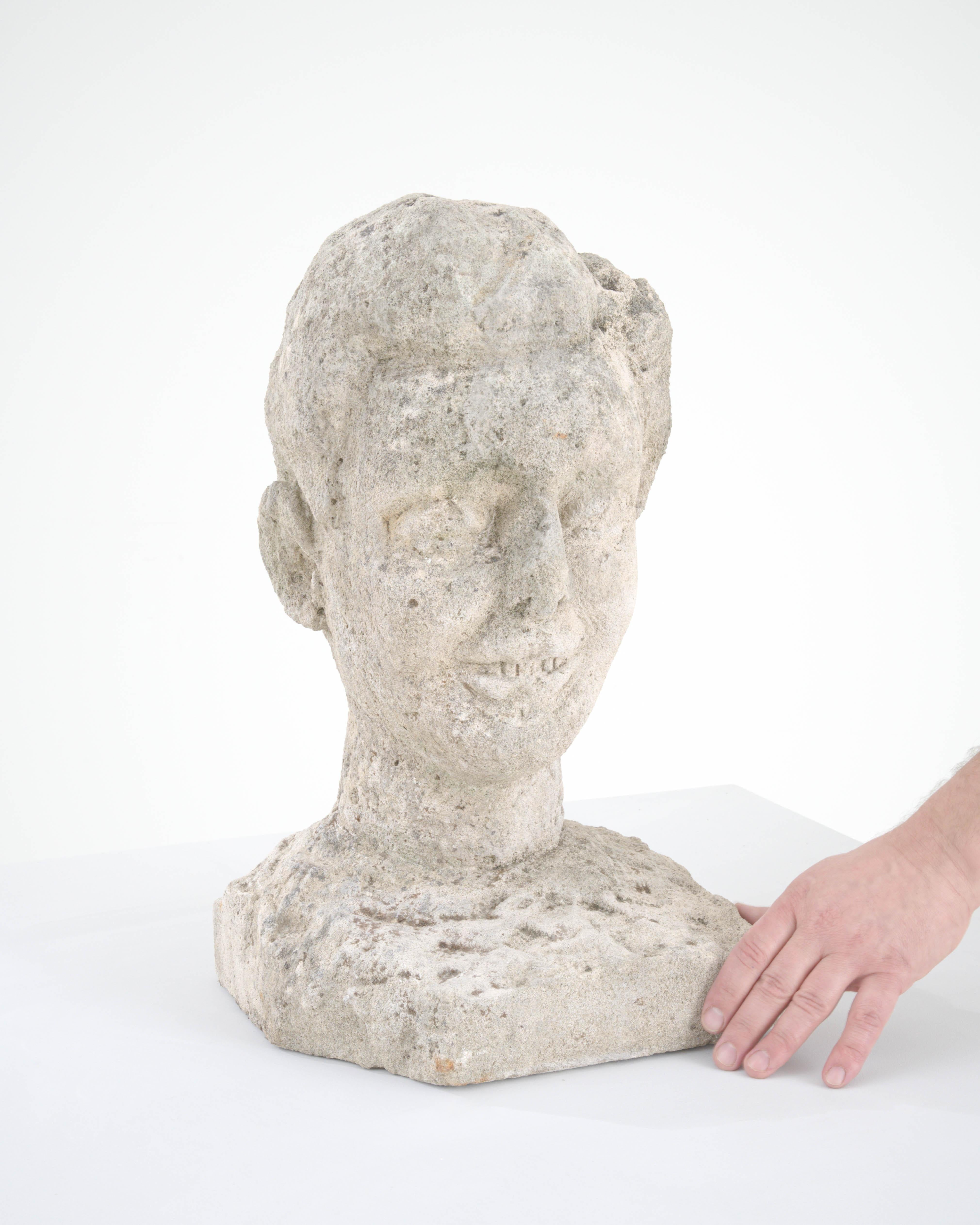 20th Century Belgian Concrete Bust For Sale 5