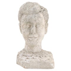 Vintage 20th Century Belgian Concrete Bust