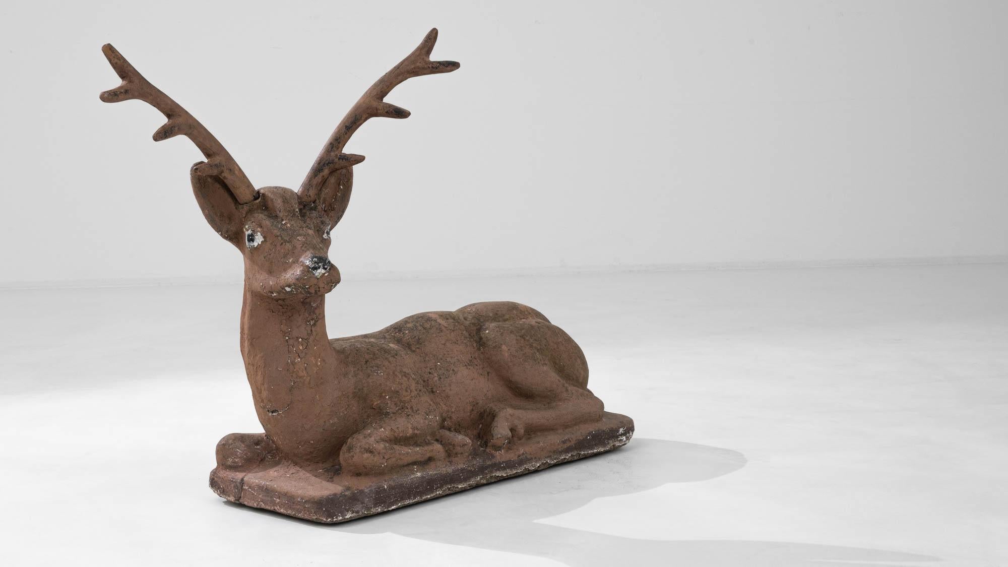 20th Century Belgian Concrete Deer Sculpture For Sale 3