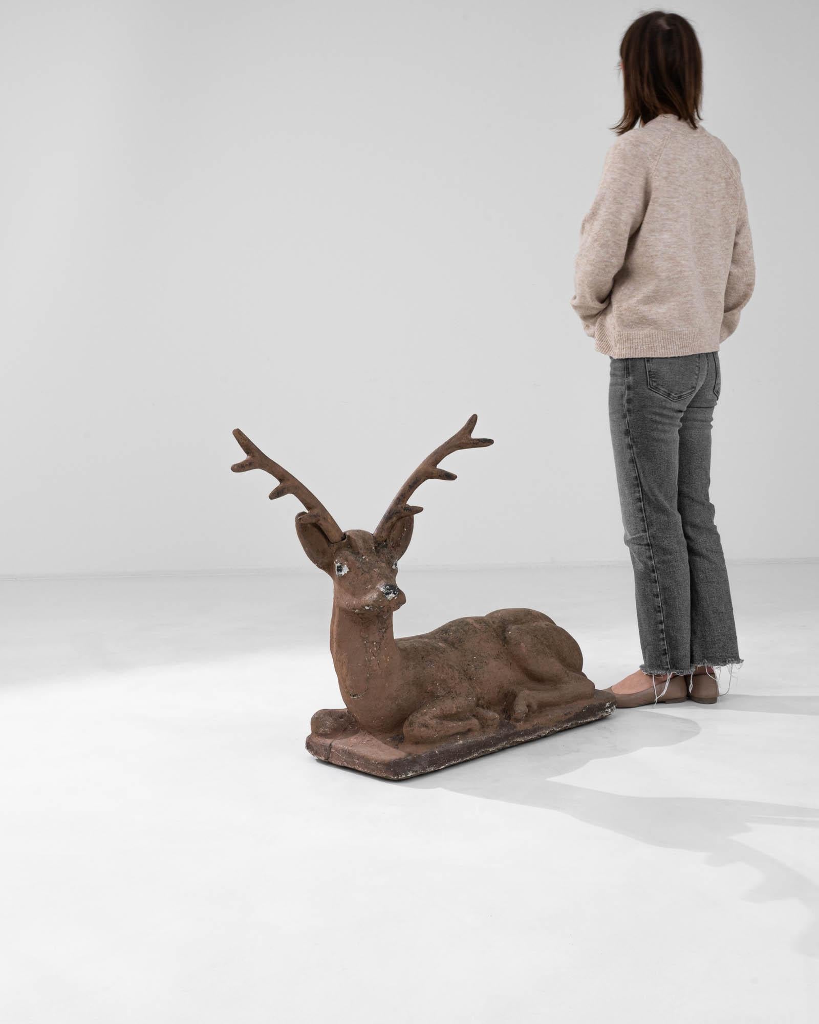 20th Century Belgian Concrete Deer Sculpture For Sale 4