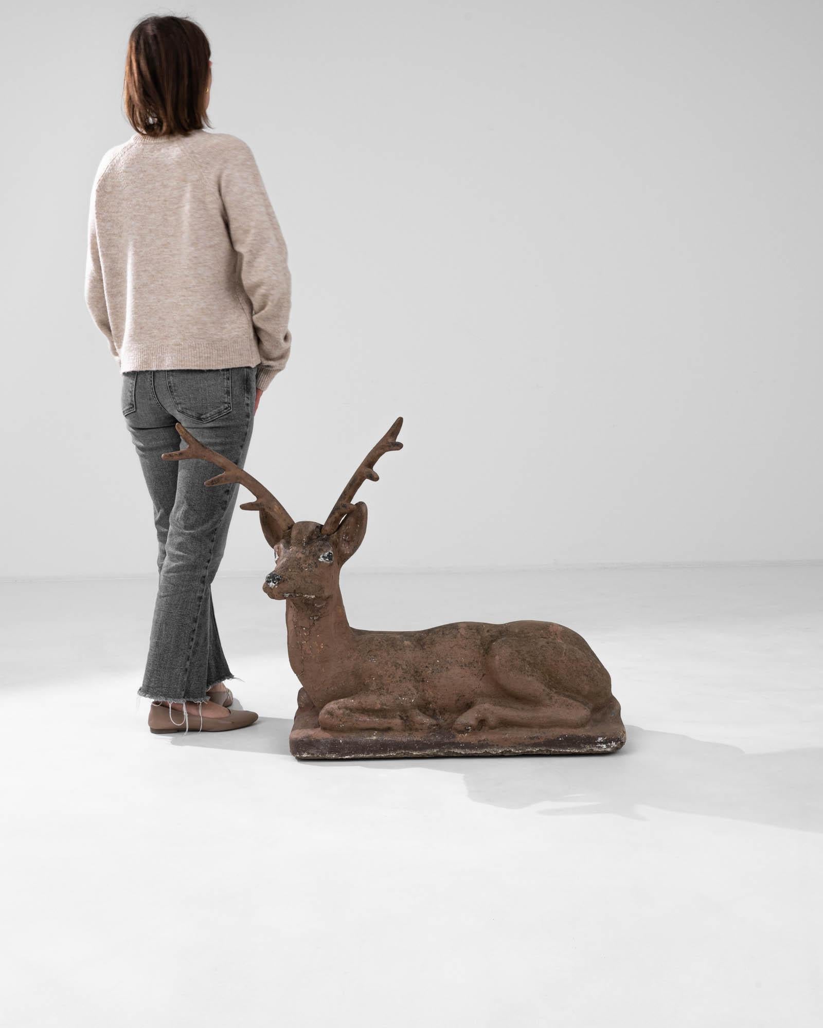 20th Century Belgian Concrete Deer Sculpture For Sale 6