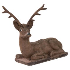 Antique 20th Century Belgian Concrete Deer Sculpture