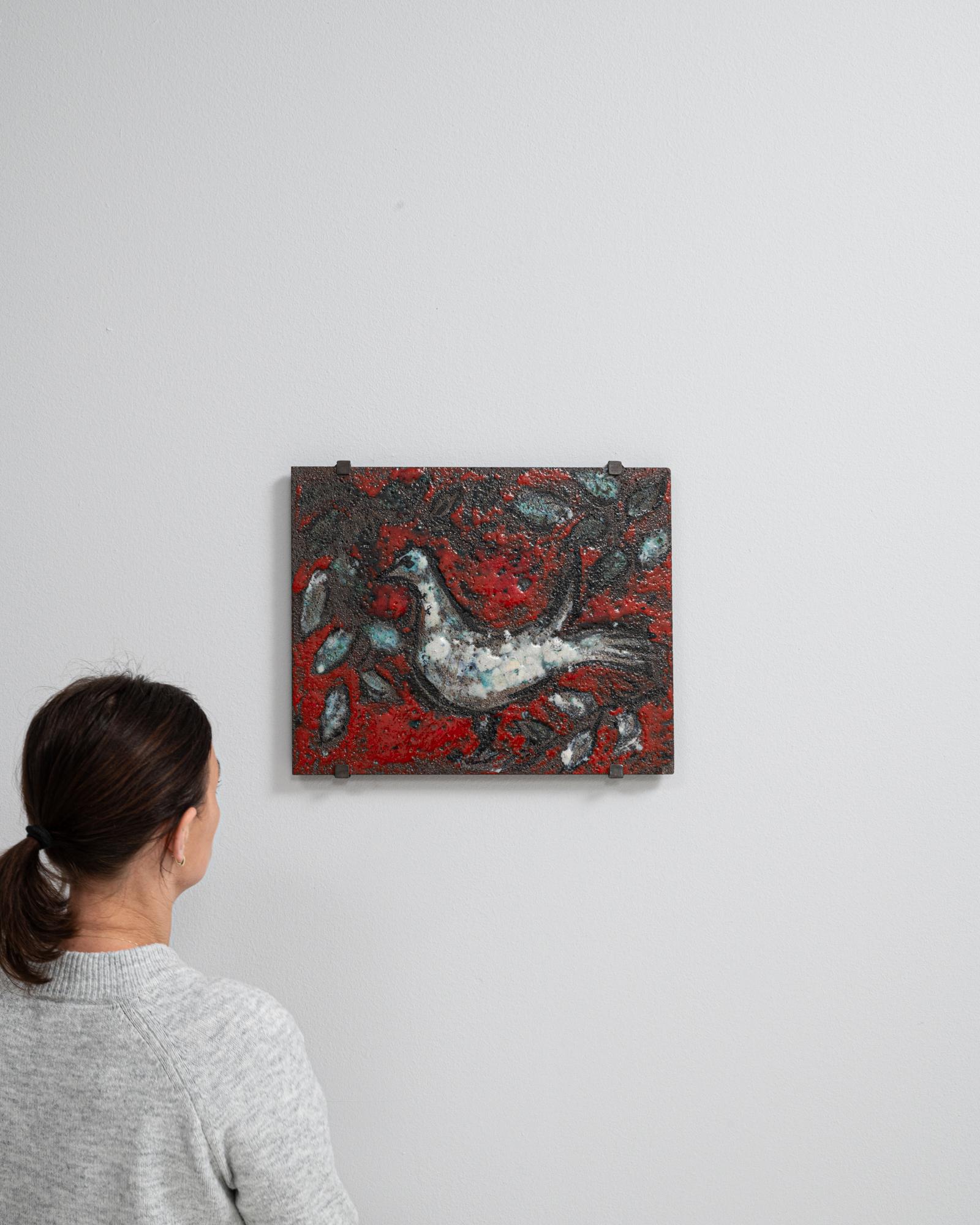 Belge Art mural belge du 20e siècle en béton avec oiseau en vente