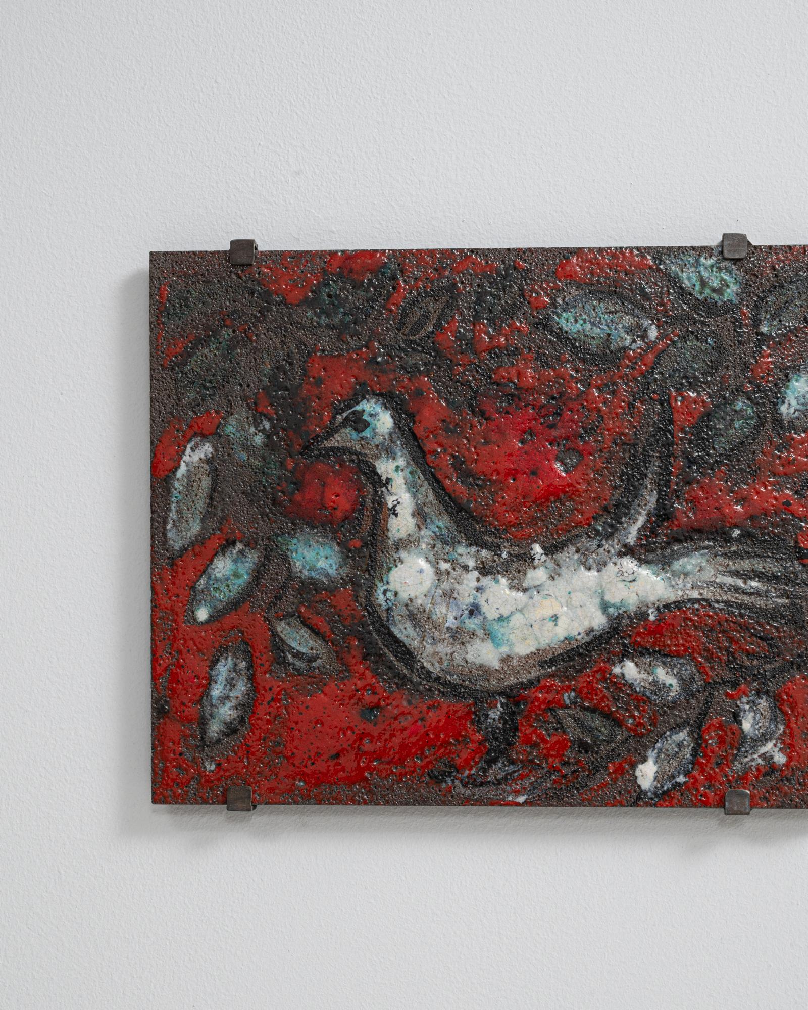 Béton Art mural belge du 20e siècle en béton avec oiseau en vente