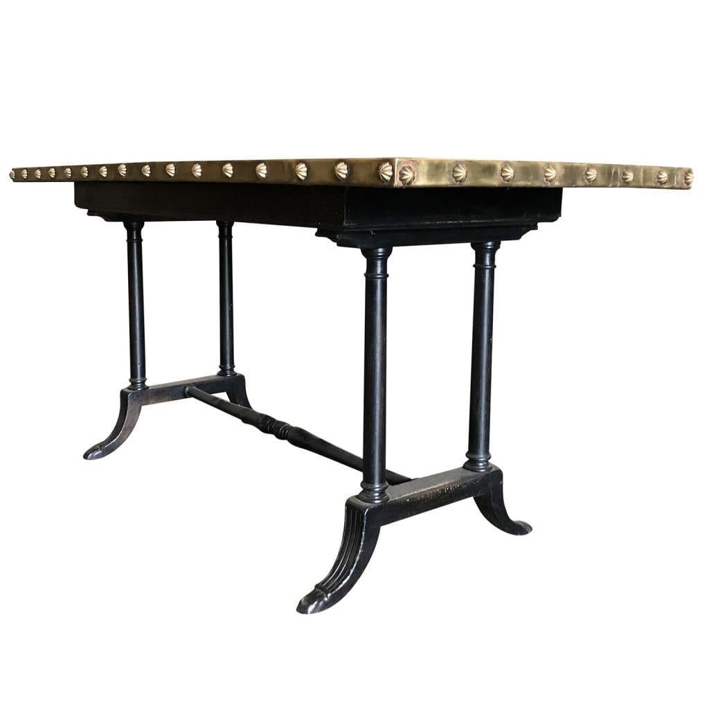 20th Century Belgian Art Deco Copper Eugenie Table, Industrial Metal Work Table 2