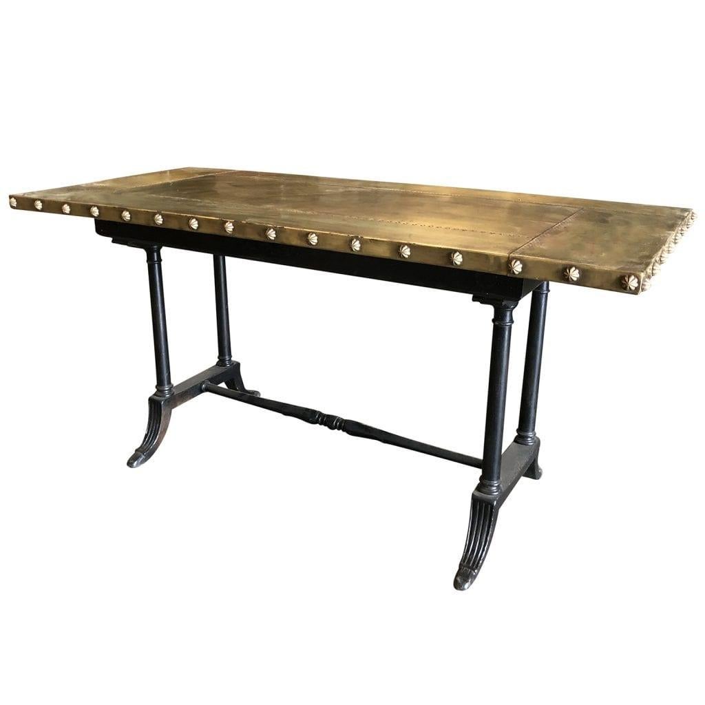 20th Century Belgian Art Deco Copper Eugenie Table, Industrial Metal Work Table 1