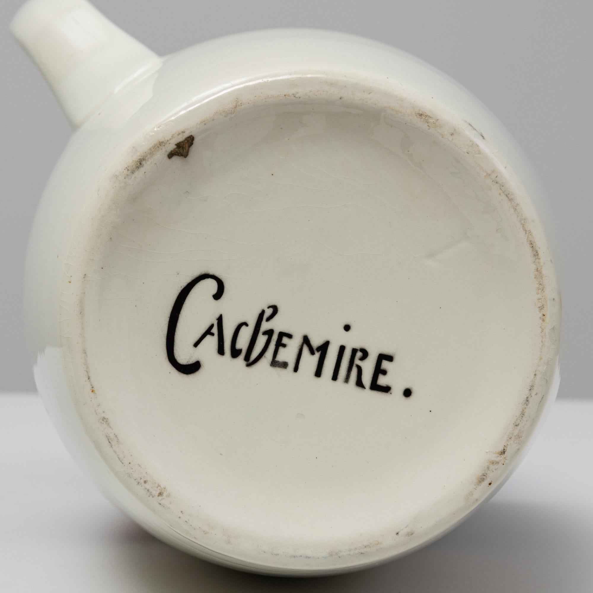 Brocca in ceramica con disegno floreale belga del XX secolo in vendita 5