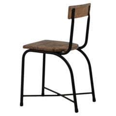 20th Century Belgian French Provincial Chair with Metal Frame and Wood