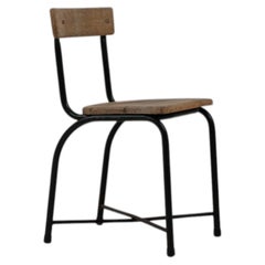 20th Century Belgian French Provincial Chair with Metal Frame and Wood