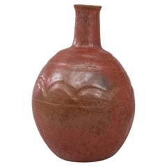 20th Century Belgian Glazed Ceramic Vase, 9.4\" Diameter Antique Decor