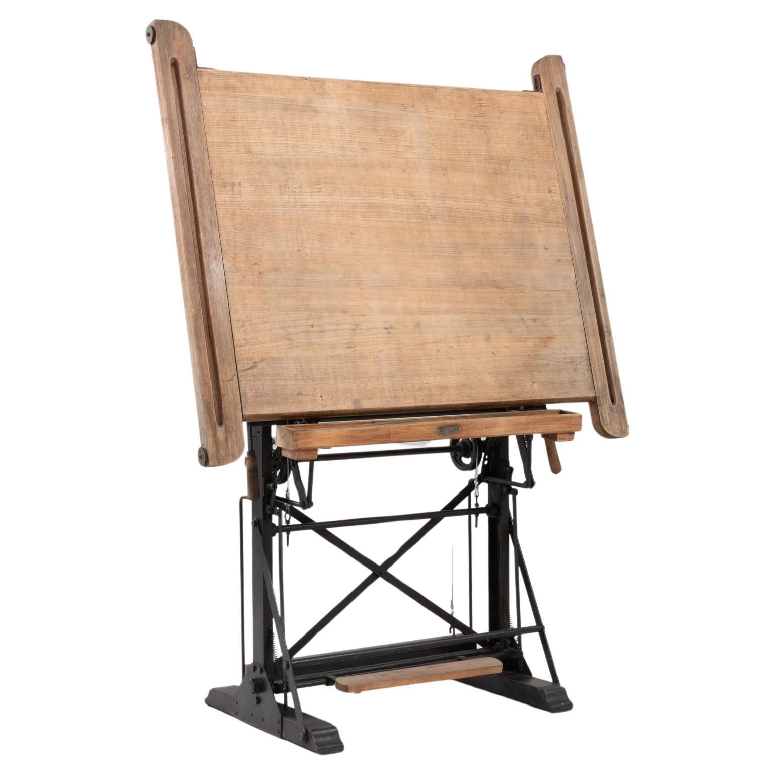 20th Century Belgian Industrial Drawing Table