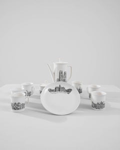 20th Century Belgian Landmarks Ceramic Coffee Set