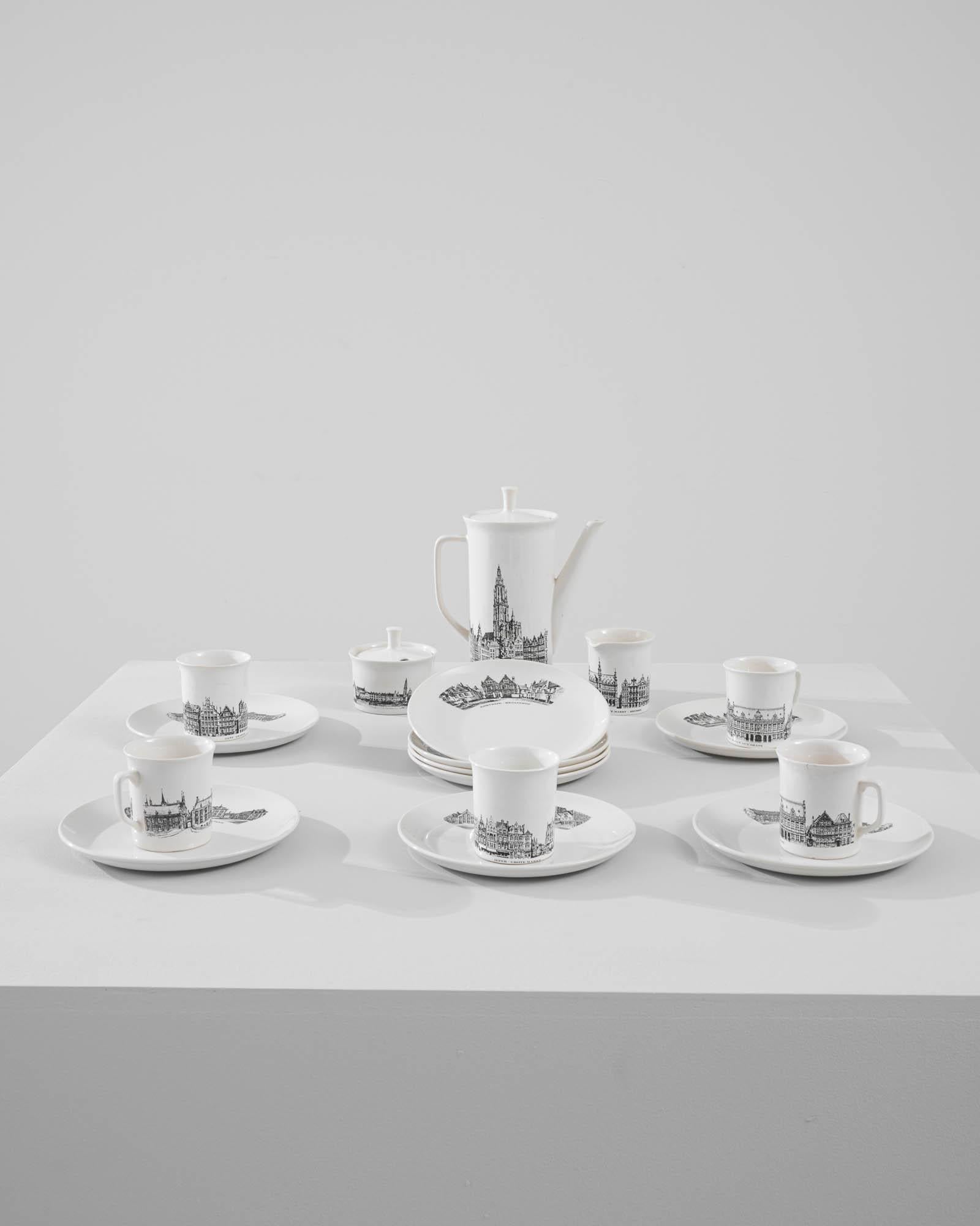 Belgische Wahrzeichen des 20. Jahrhunderts Keramik-Kaffee-Set  im Zustand „Gut“ im Angebot in High Point, NC