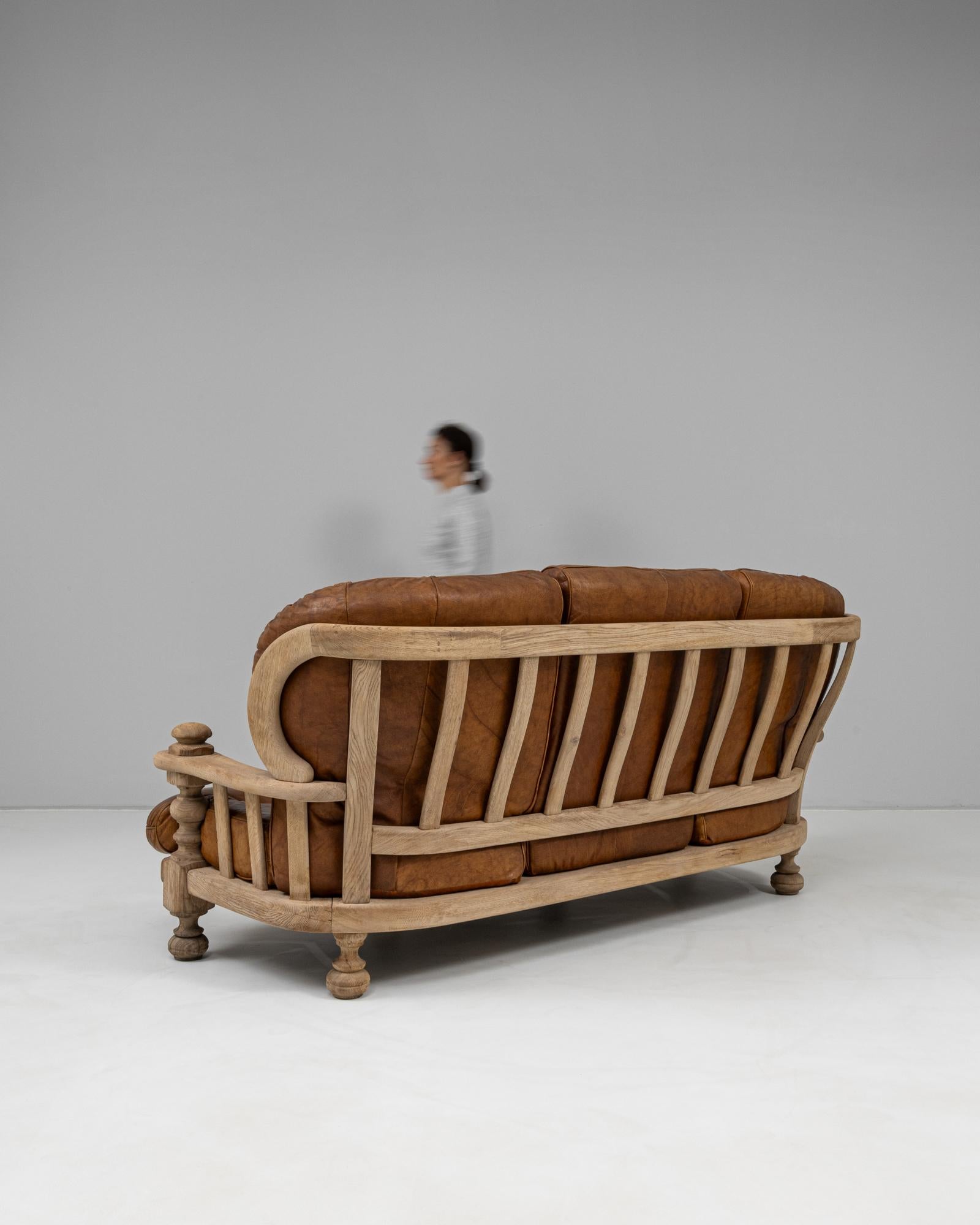 Canapé en cuir belge du 20e siècle en vente 4