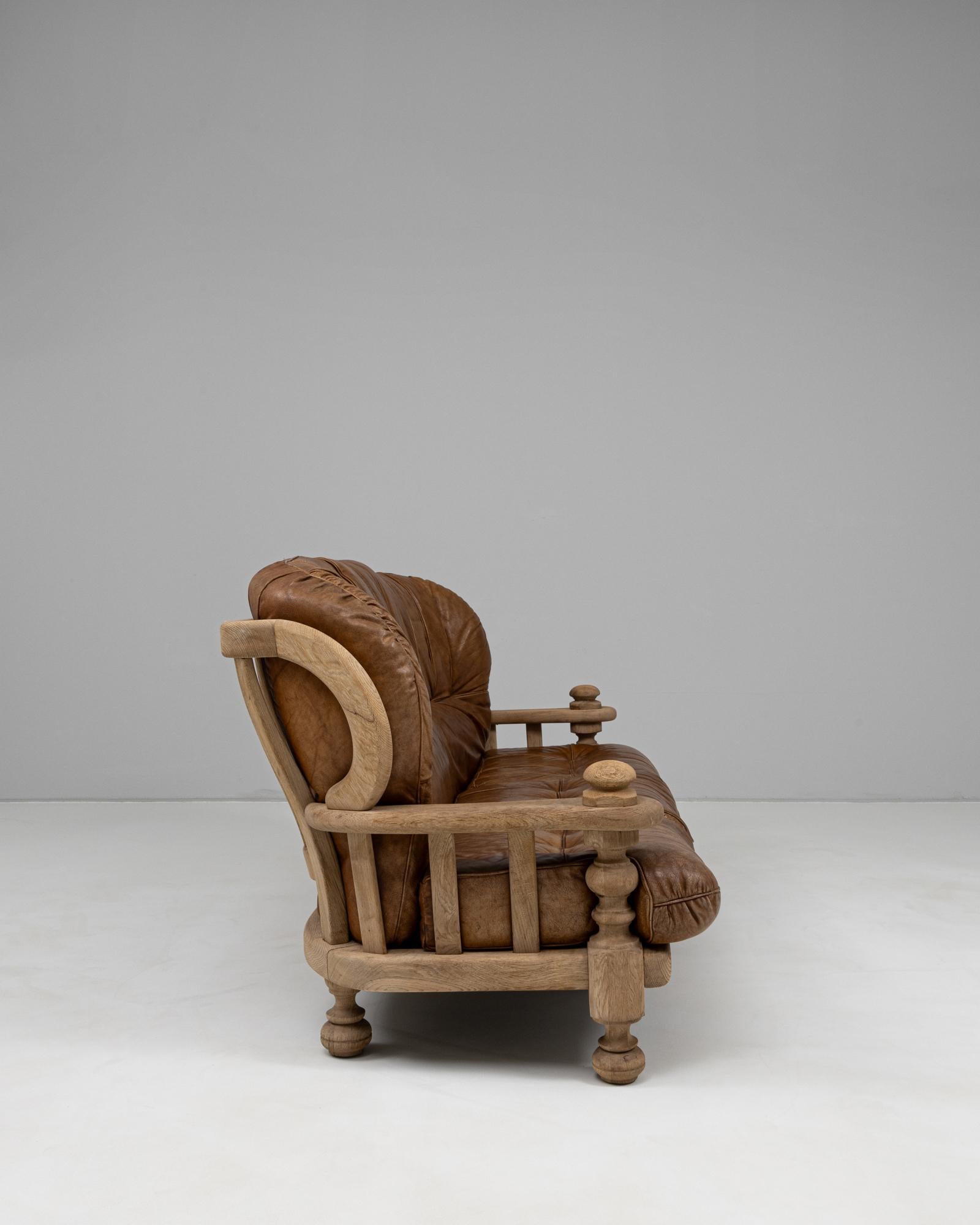 Canapé en cuir belge du 20e siècle en vente 1