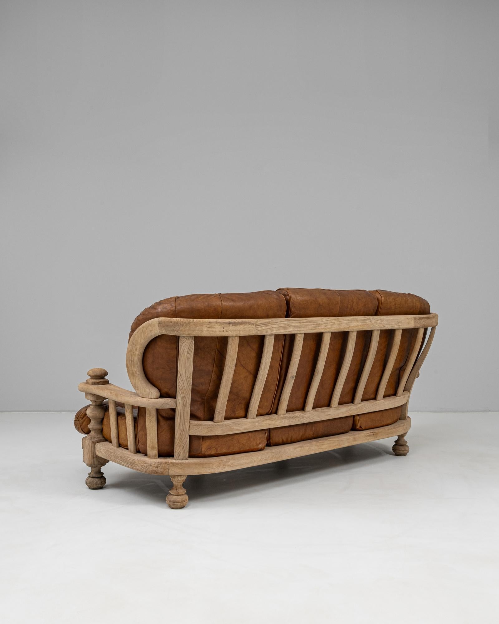 Canapé en cuir belge du 20e siècle en vente 2