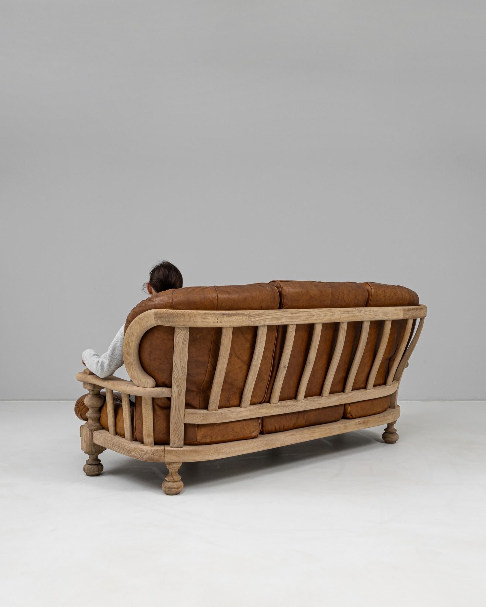 Canapé en cuir belge du 20e siècle en vente 3