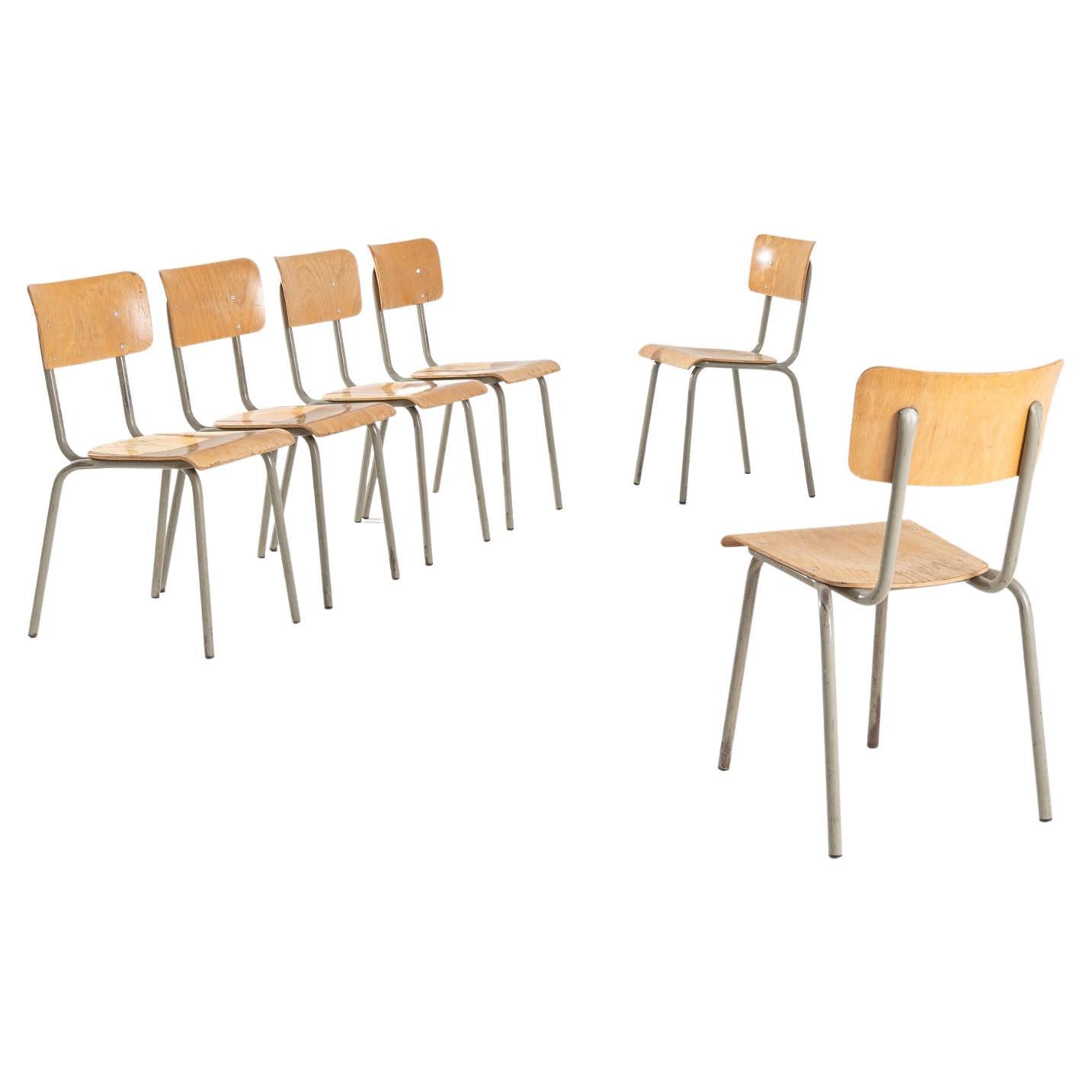 20th Century Belgian Metal Chairs by Tubax For Sale