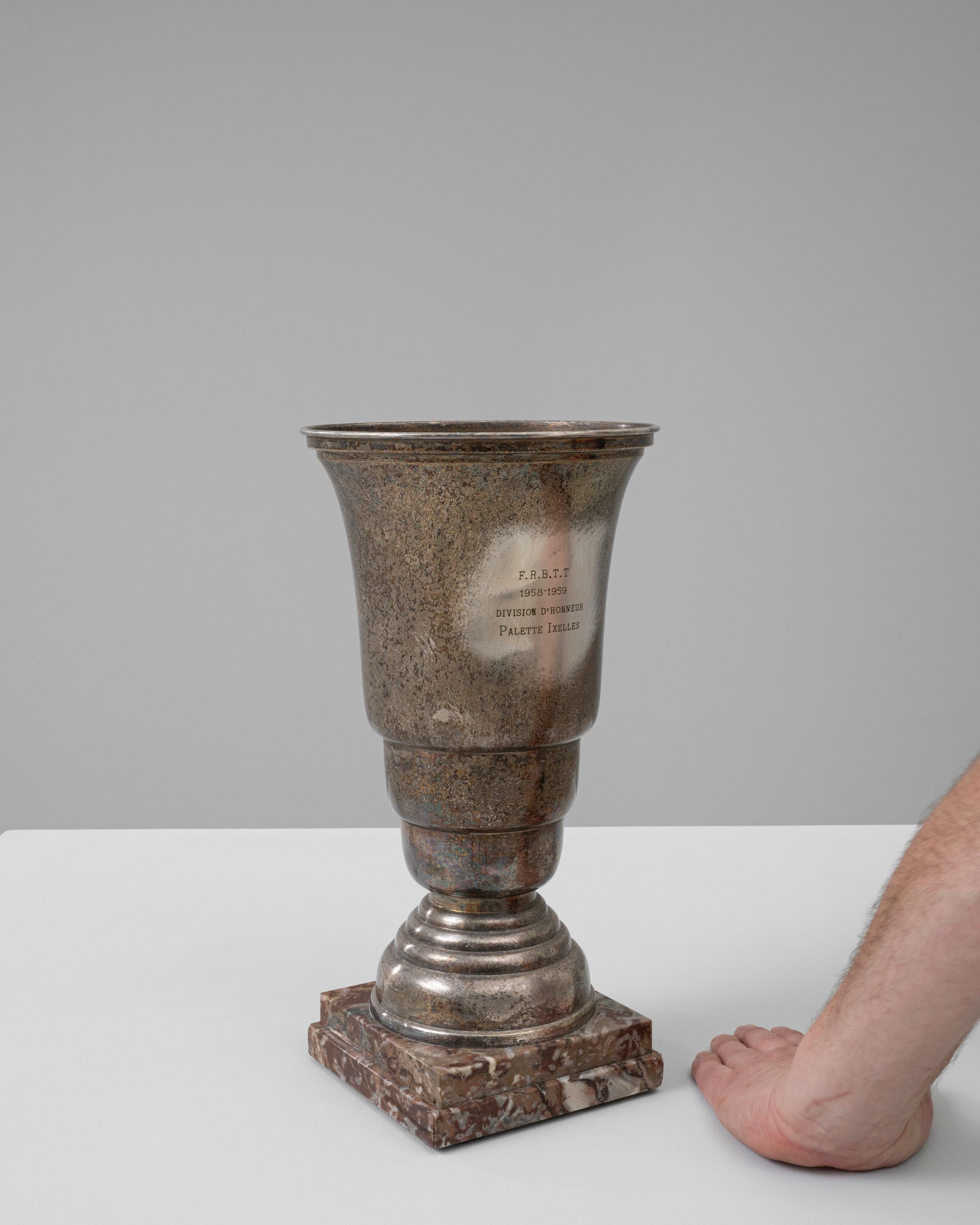 20th Century Belgian Metal & Marble Goblet For Sale 1