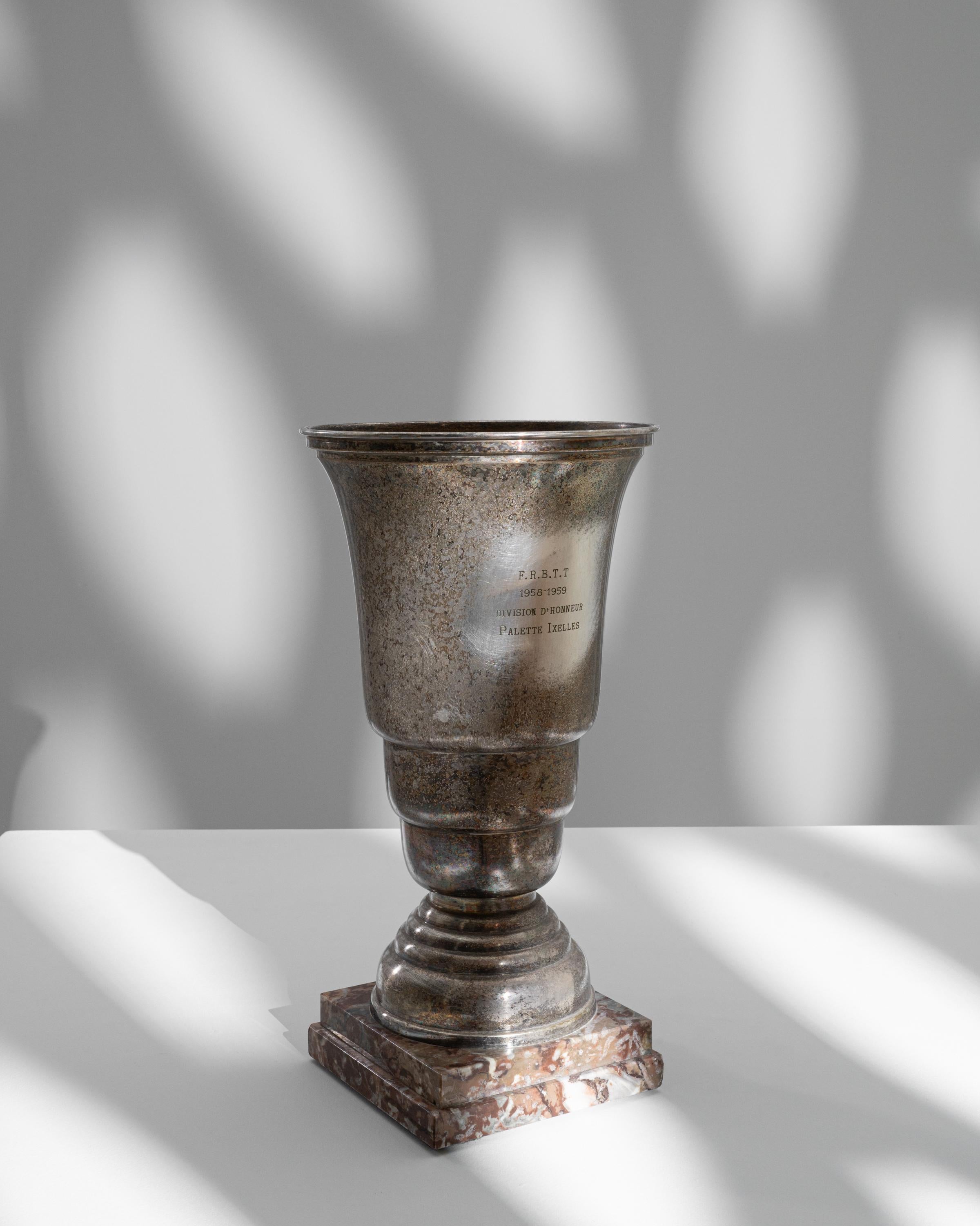 20th Century Belgian Metal & Marble Goblet For Sale 2