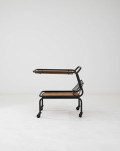 20th Century Belgian Metal & Wooden Bar Cart on Wheels