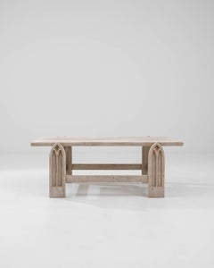 20th Century Belgian Neo-Gothic Oak Coffee Table