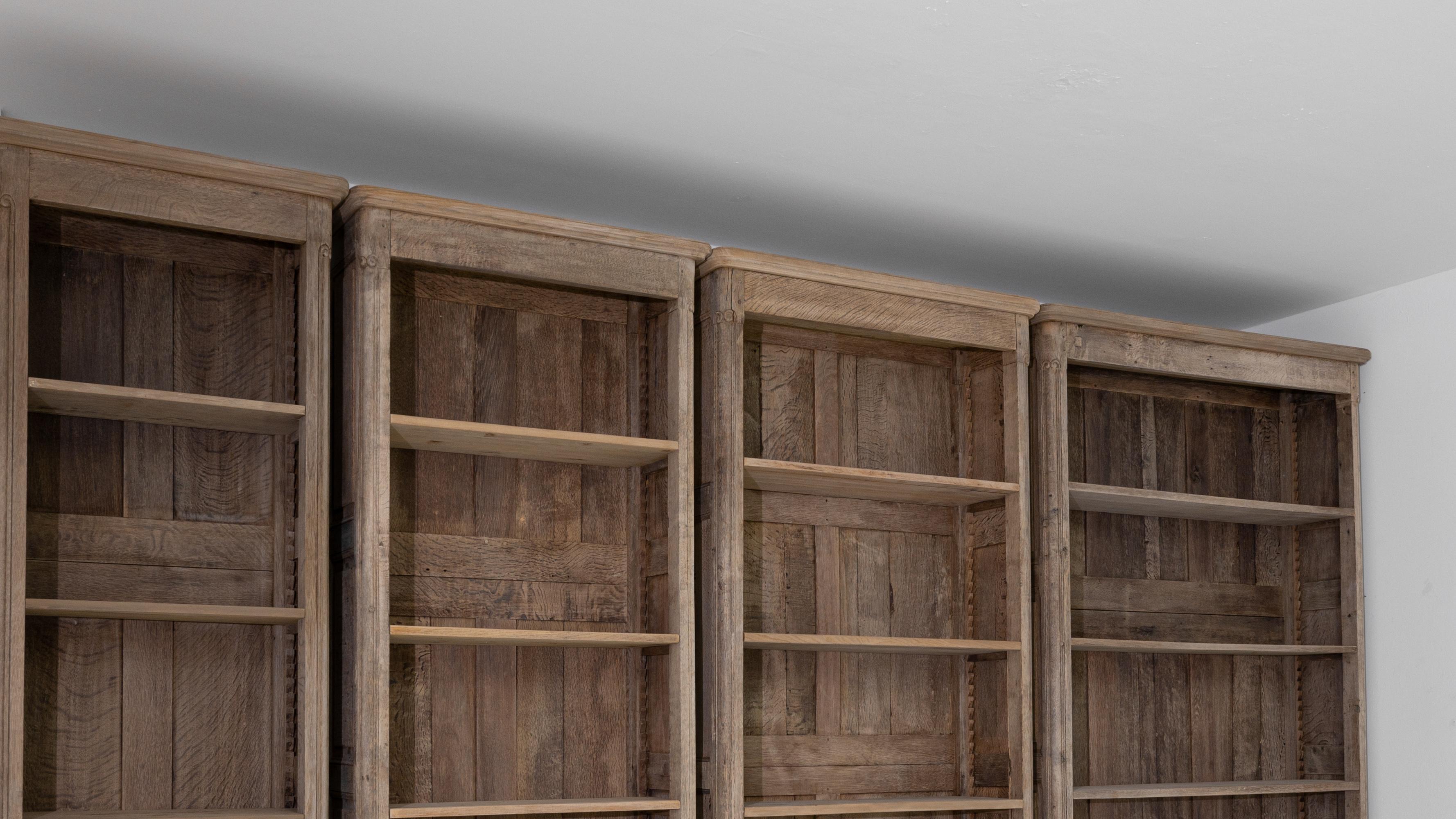 20th Century Belgian Oak Bookcase, Set of Four For Sale 5