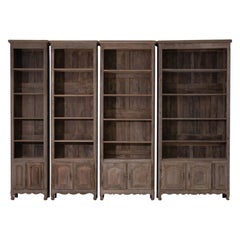 Libreria in Oak Belga del 20° secolo, set di quattro pezzi