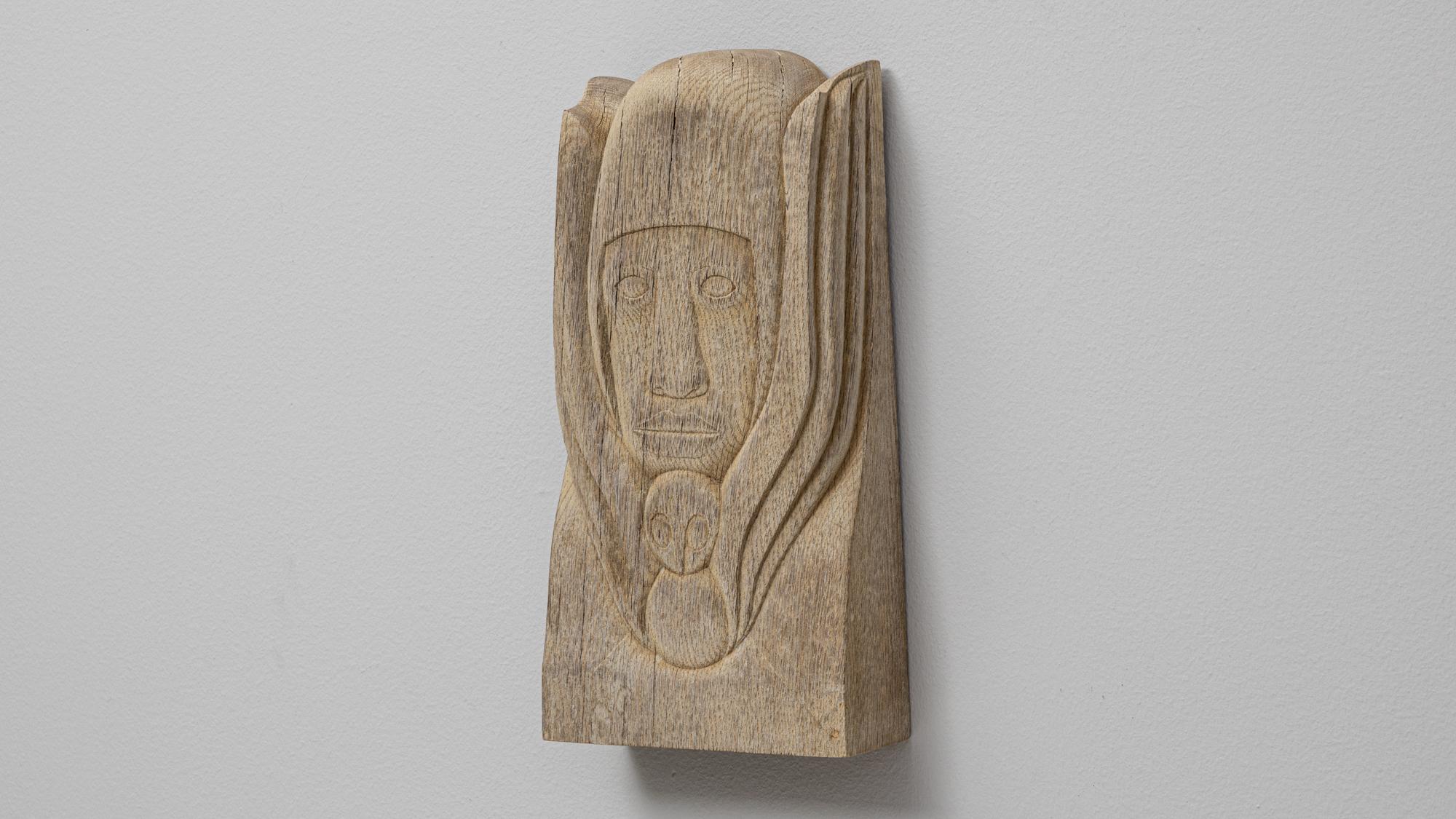 Art mural en chêne belge sculpté du 20e siècle en vente 1